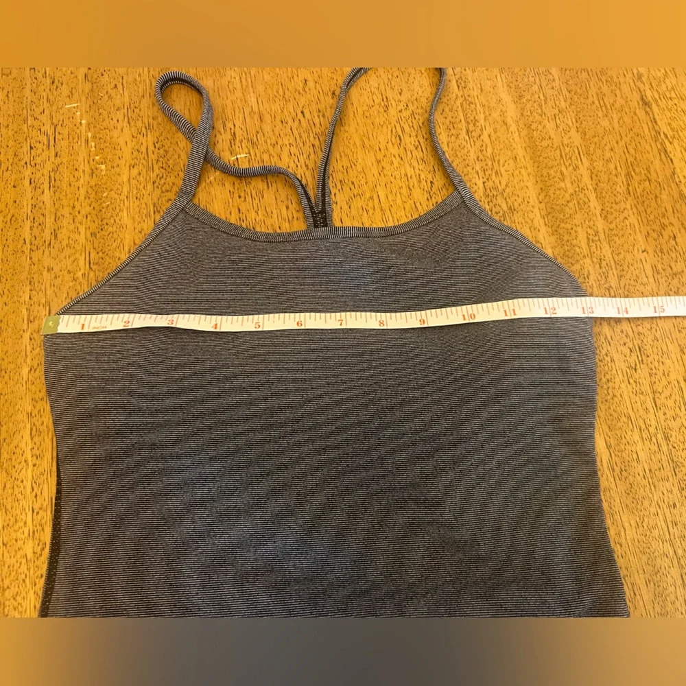 Lululemon Power Y Tank - Black Wee Stripe - Size 4